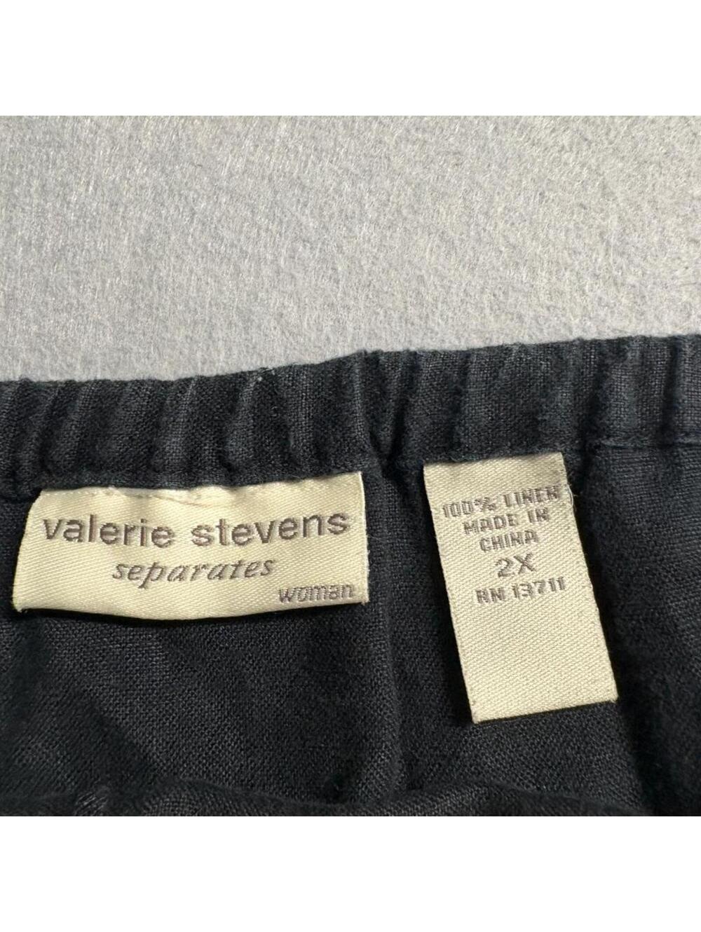 Valerie Stevens Separates Black Linen Pants Womens Plus Size 2X Elastic Waist - Picture 6 of 10